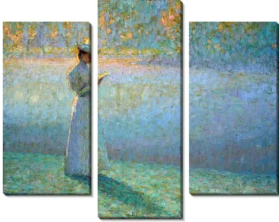 Картина Женщина читает на фоне пейзажа (1898)