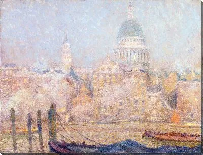 Картина Собор Святого Павла с реки - Утреннее солнце зимой