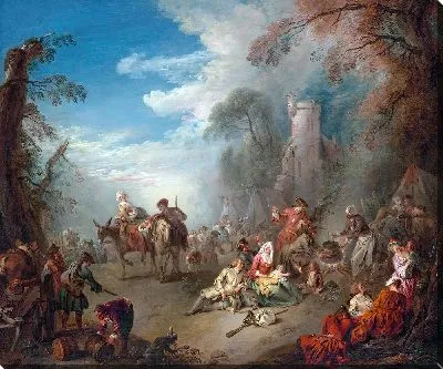 Картина Войска на отдыхе (ок. 1725 г.)