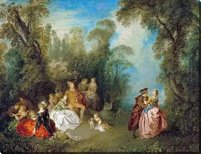 Картина Галантный праздник у фонтана (ок. 1722-1724)