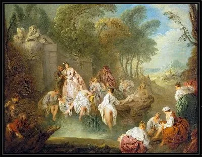 Картина Купание в парке (ок. 1730 г.)