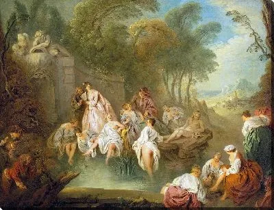 Картина Купание в парке (ок. 1730 г.)