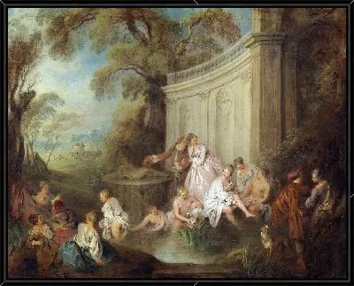 Картина Компания по купаниям в парке