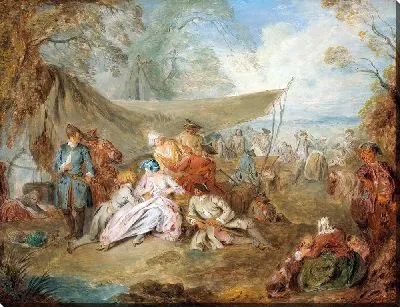 Картина Отдыхающие в военном лагере 2 (ок. 1725-1730 гг.)