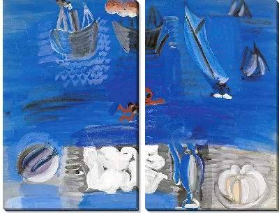 Картина Натюрморт и лодки (около 1923 г.)