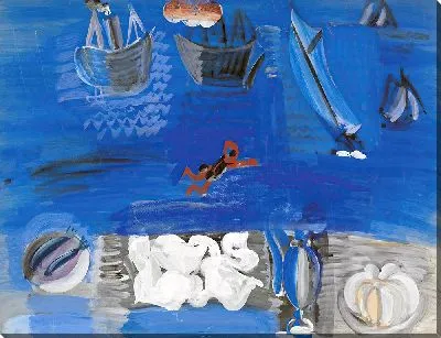 Натюрморт и лодки (около 1923 г.)