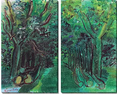 Картина Маршрут в лесу (около 1930 г.)