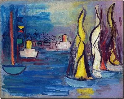 Парусники в порту Довиля (около 1935 г.)