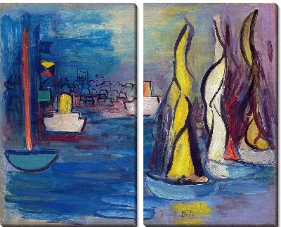 Парусники в порту Довиля (около 1935 г.)