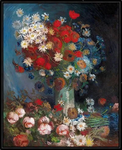 Картина Натюрморт с луговыми цветами и розами