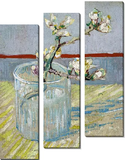 Картина Веточка цветущего миндаля в стакане