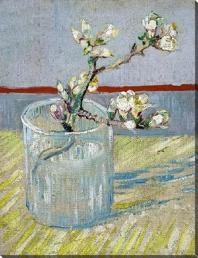 Картина Веточка цветущего миндаля в стакане