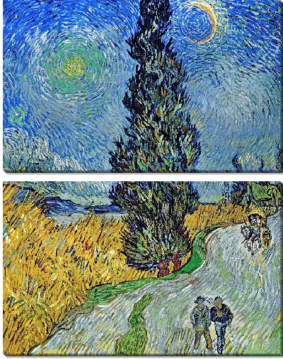 Картина Проселочная дорога в Провансе ночью