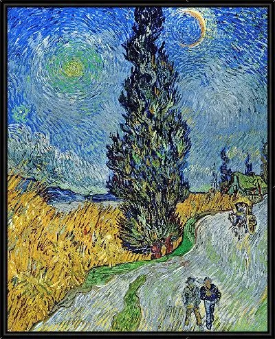 Картина Проселочная дорога в Провансе ночью