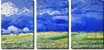 Картина Пшеничное поле под грозовыми тучами