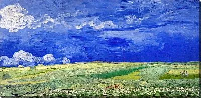 Картина Пшеничное поле под грозовыми тучами