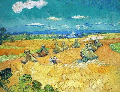 Картина Пшеничные поля с жаткой, Овер