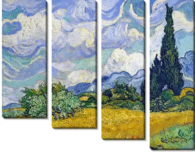 Картина Пшеничное поле с кипарисами v.2