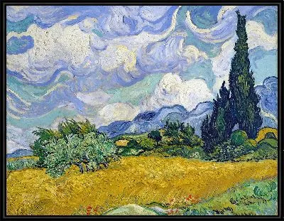 Пшеничное поле с кипарисами v.2