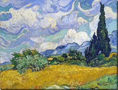 Пшеничное поле с кипарисами v.2