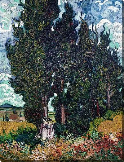 Картина Кипарисы с двумя фигурами