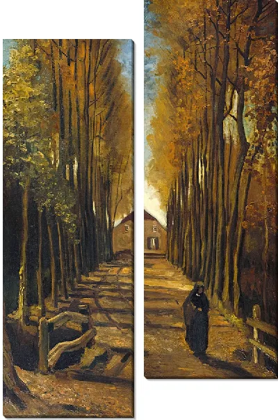 Картина Аллея тополей осенью