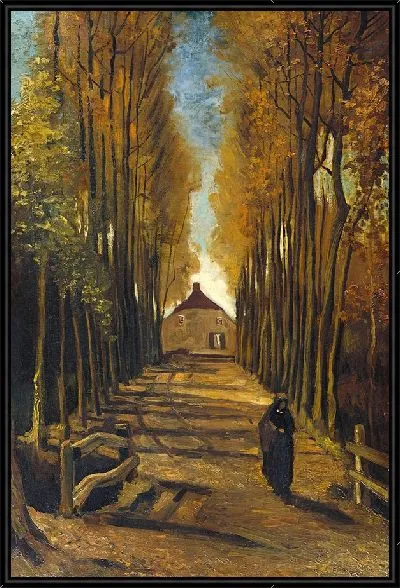 Картина Аллея тополей осенью