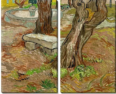 Картина Каменная скамья в приюте в Сен-Реми