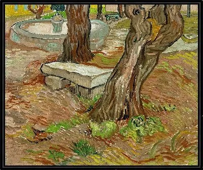 Каменная скамья в приюте в Сен-Реми