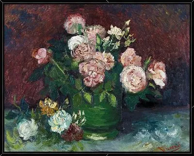 Розы и пионы