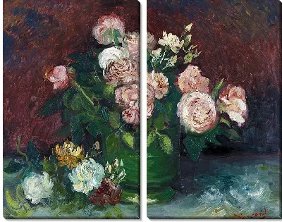 Розы и пионы