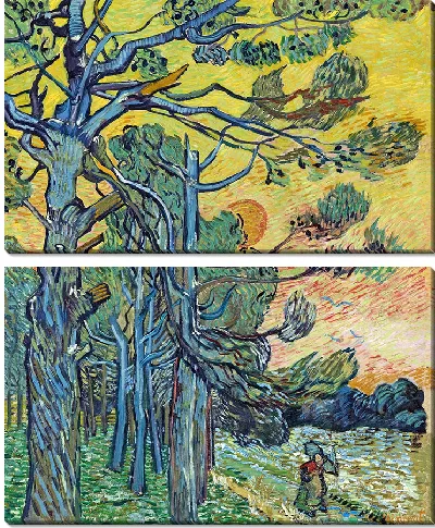 Картина Сосны на закате