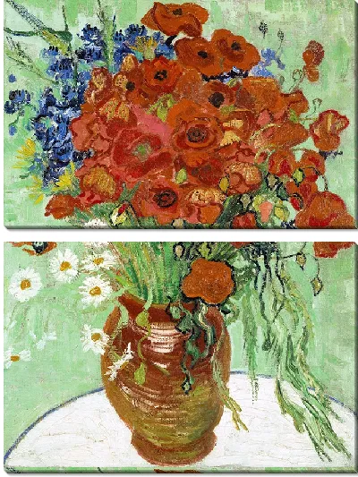 Картина Ваза с ромашками и маками