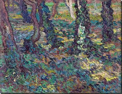 Картина Стволы деревьев с плющом