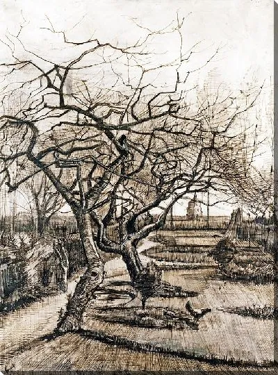 Картина Сад пастората в Нюэнене зимой