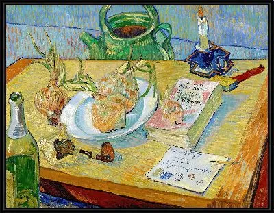 Натюрморт с тарелкой лука