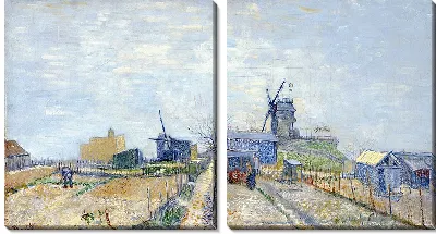 Картина Ветряные мельницы и земельные участки Монмартра