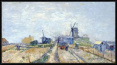 Картина Ветряные мельницы и земельные участки Монмартра