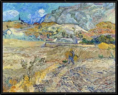 Картина Пейзаж в Сен-Реми (Огороженное поле с крестьянином)