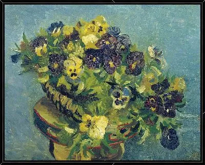 Картина Корзина анютиных глазок