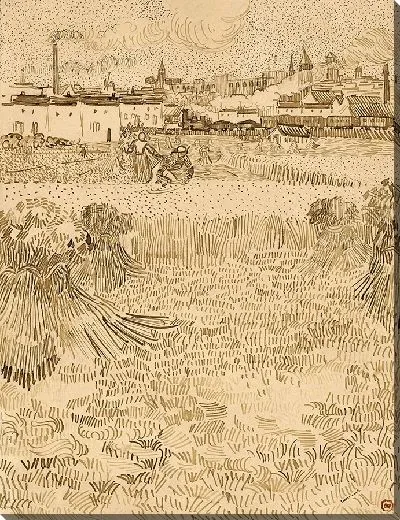 Картина Вид на Арль с пшеничных полей