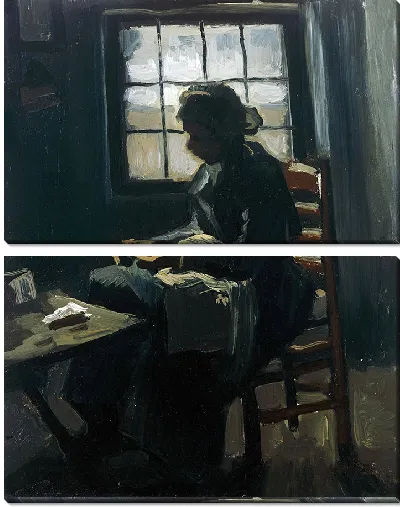 Картина Женщина шьёт