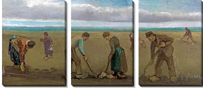 Картина Крестьяне сажают картофель