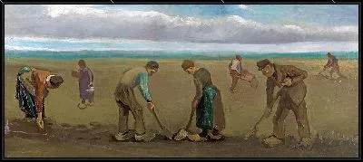 Картина Крестьяне сажают картофель