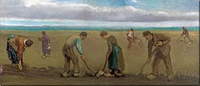 Картина Крестьяне сажают картофель