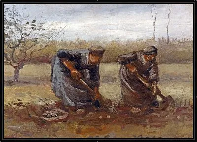 Картина Крестьянки копают картофель
