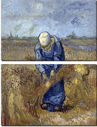 Картина Крестьянка, вяжущая снопы