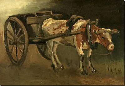 Картина Повозка, запряженная волами