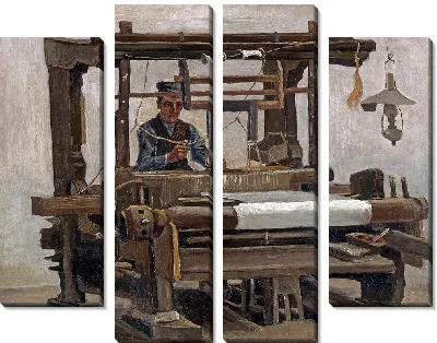 Картина Ткацкий станок с ткачом 2