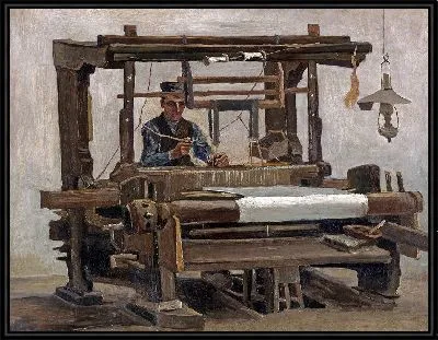 Картина Ткацкий станок с ткачом 2